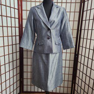 Nicci Blue & Silver Skirt Suit Size 10